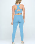 Two Piece Activewear Set with Cut-Out Detail