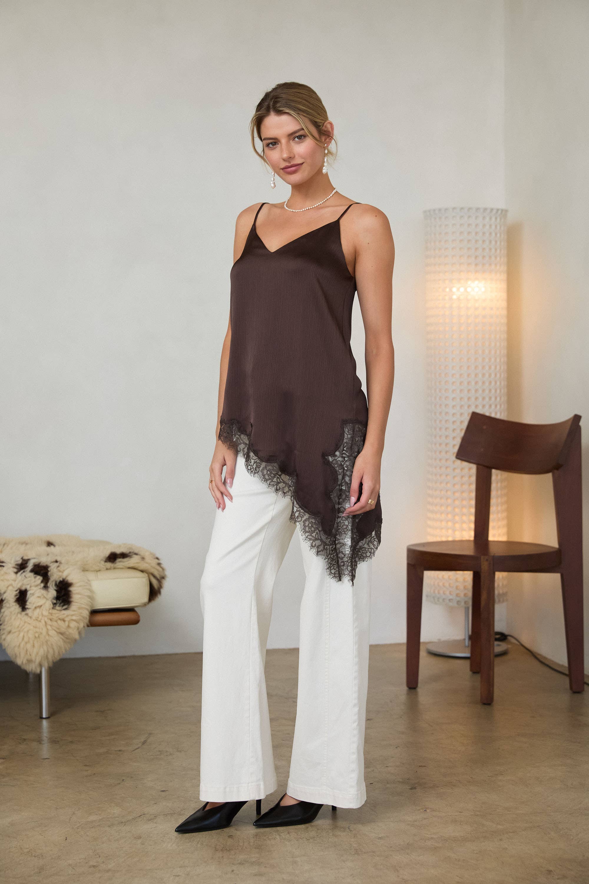 Asymmetrical Satin Cami (C)