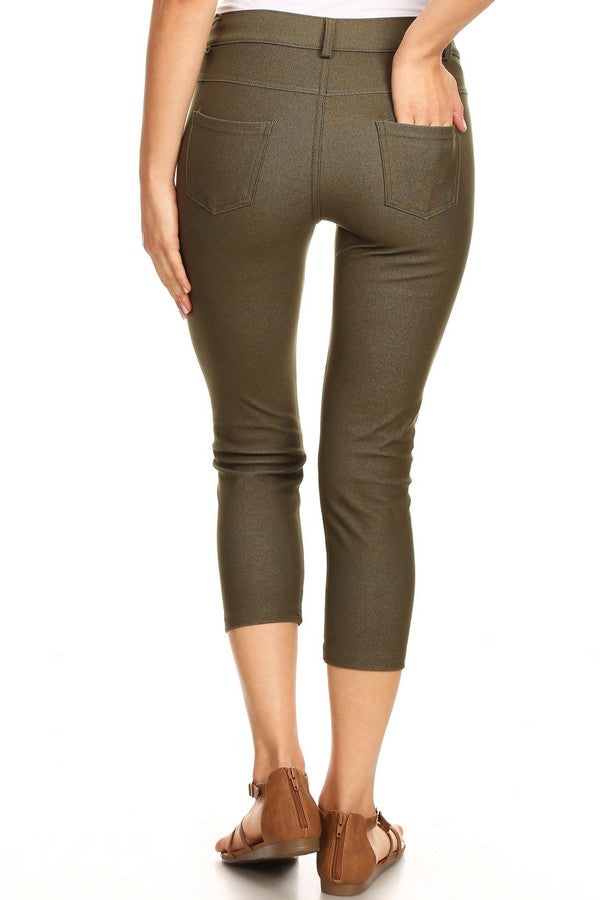 Capri- Classic Solid Skinny Jeggings