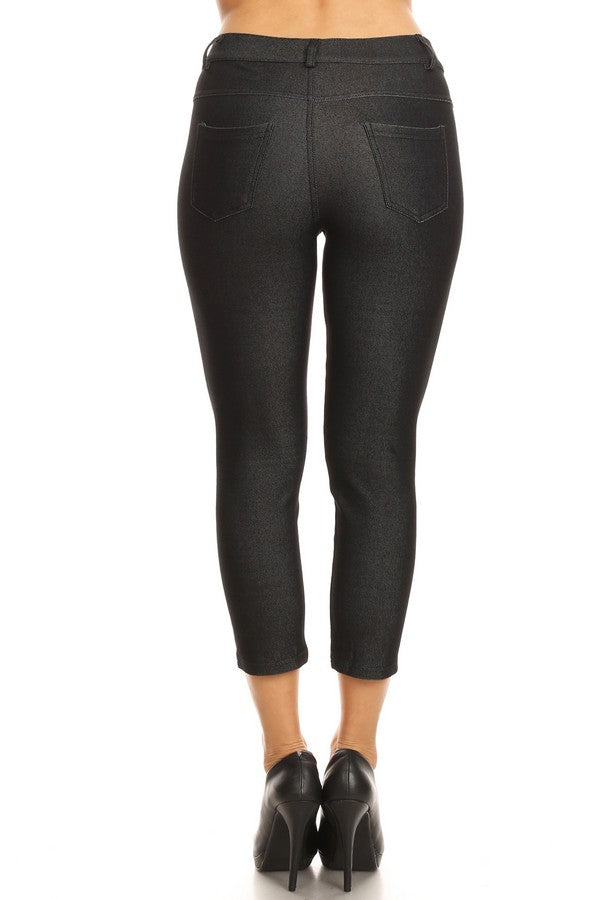 Capri- Classic Solid Skinny Jeggings