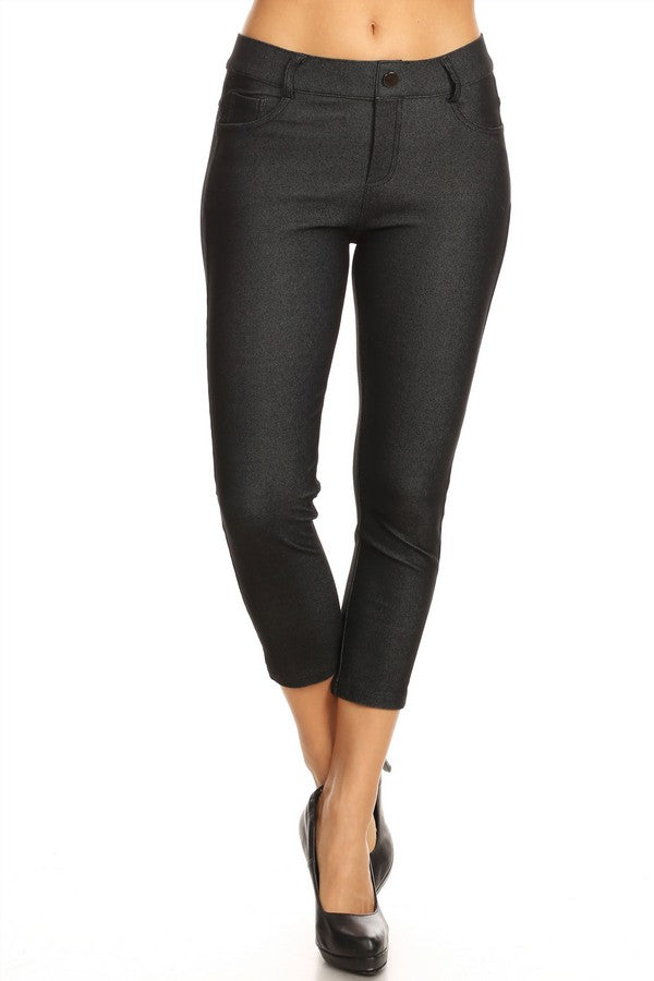 Capri- Classic Solid Skinny Jeggings