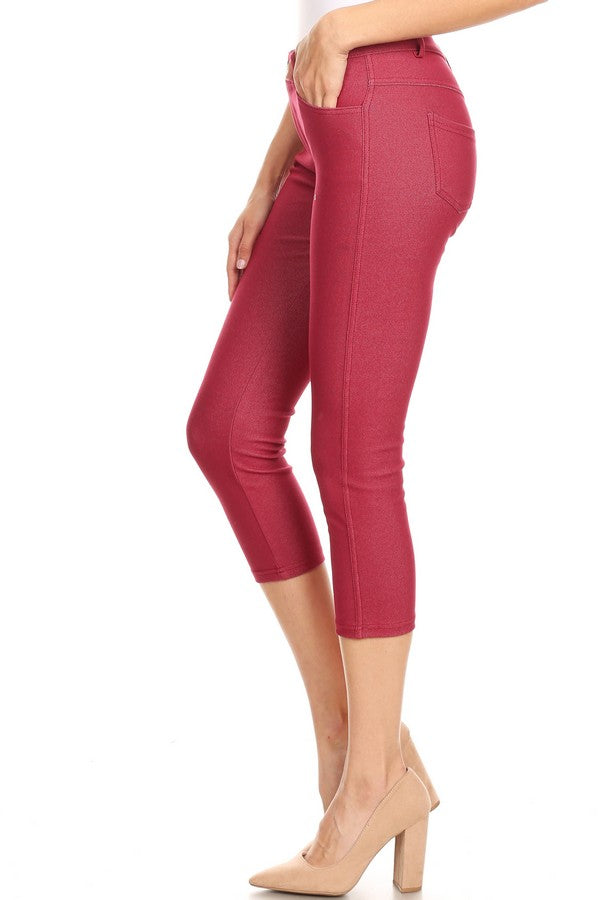 Capri- Classic Solid Skinny Jeggings