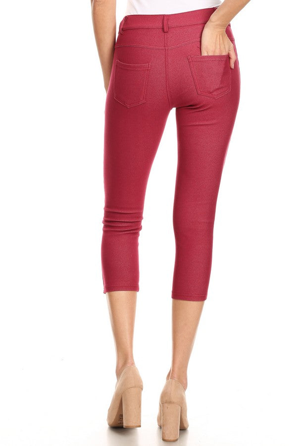 Capri- Classic Solid Skinny Jeggings