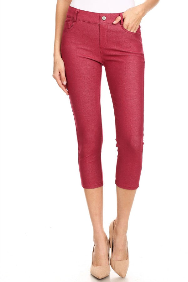Capri- Classic Solid Skinny Jeggings