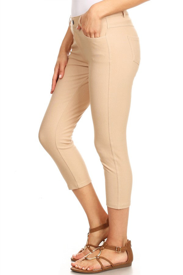 Capri- Classic Solid Skinny Jeggings