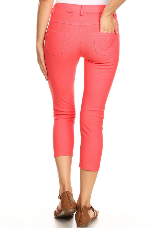 Capri- Classic Solid Skinny Jeggings