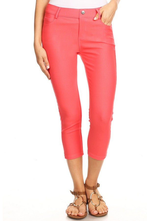 Capri- Classic Solid Skinny Jeggings