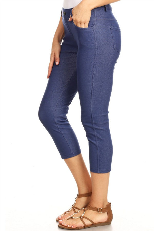 Capri- Classic Solid Skinny Jeggings