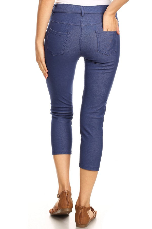 Capri- Classic Solid Skinny Jeggings
