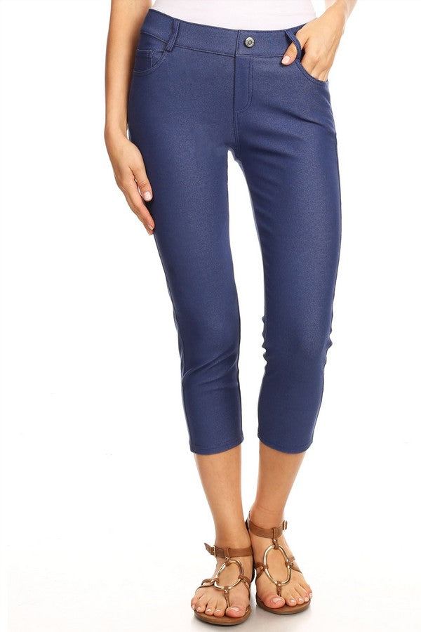 Capri- Classic Solid Skinny Jeggings