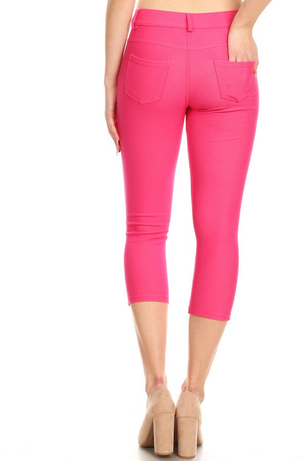 Capri- Classic Solid Skinny Jeggings