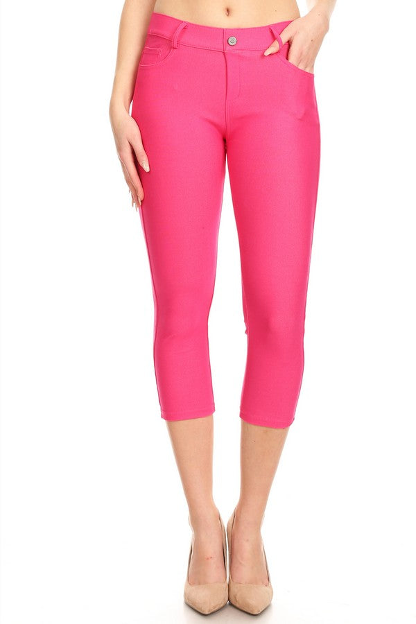 Capri- Classic Solid Skinny Jeggings