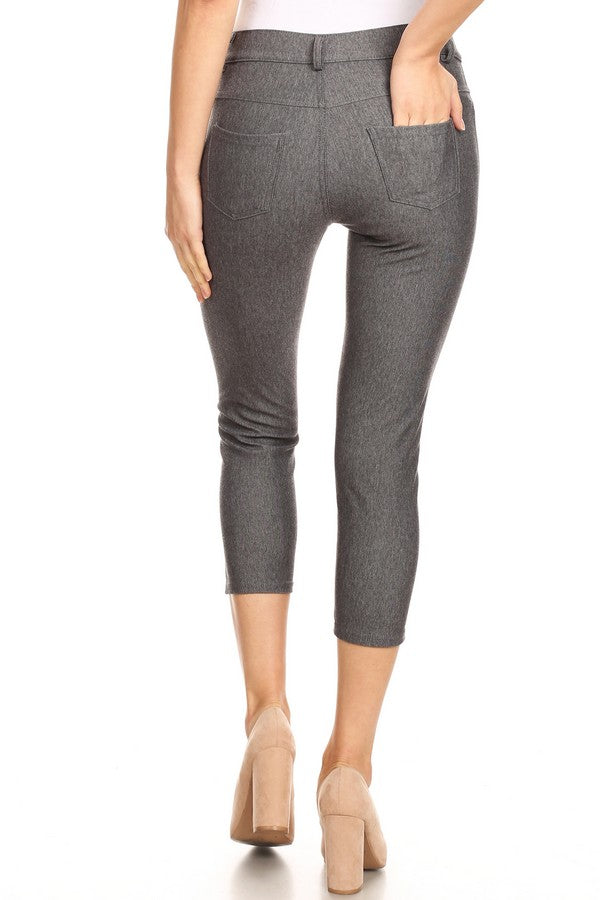 Capri- Classic Solid Skinny Jeggings