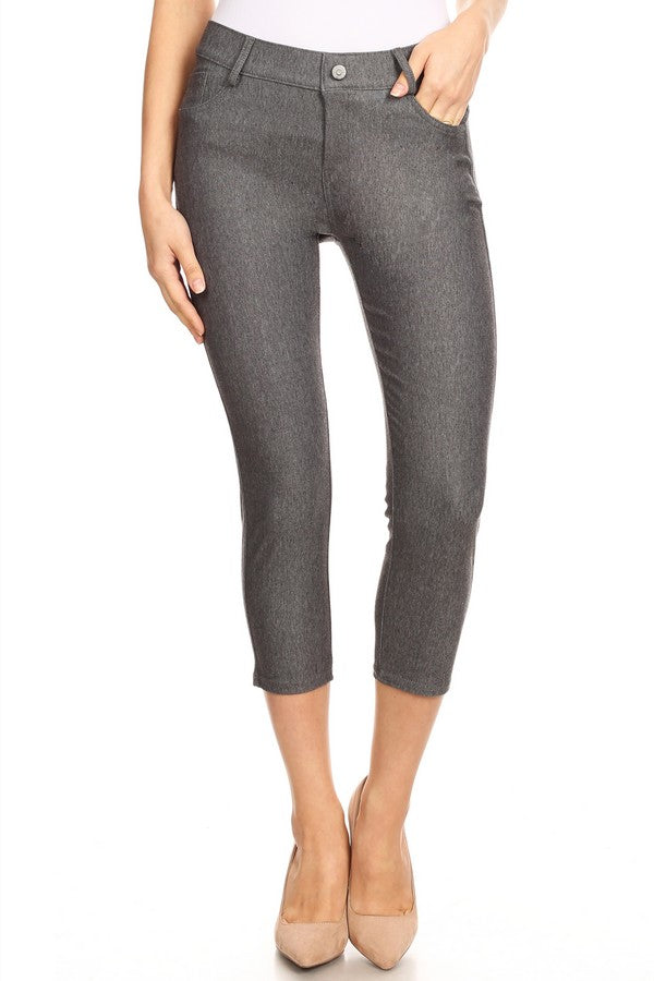 Capri- Classic Solid Skinny Jeggings