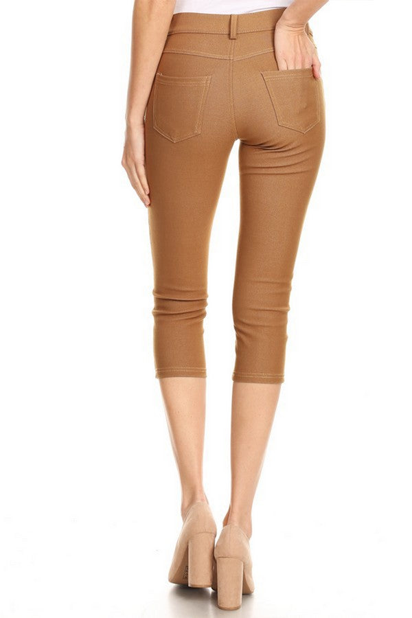 Capri- Classic Solid Skinny Jeggings