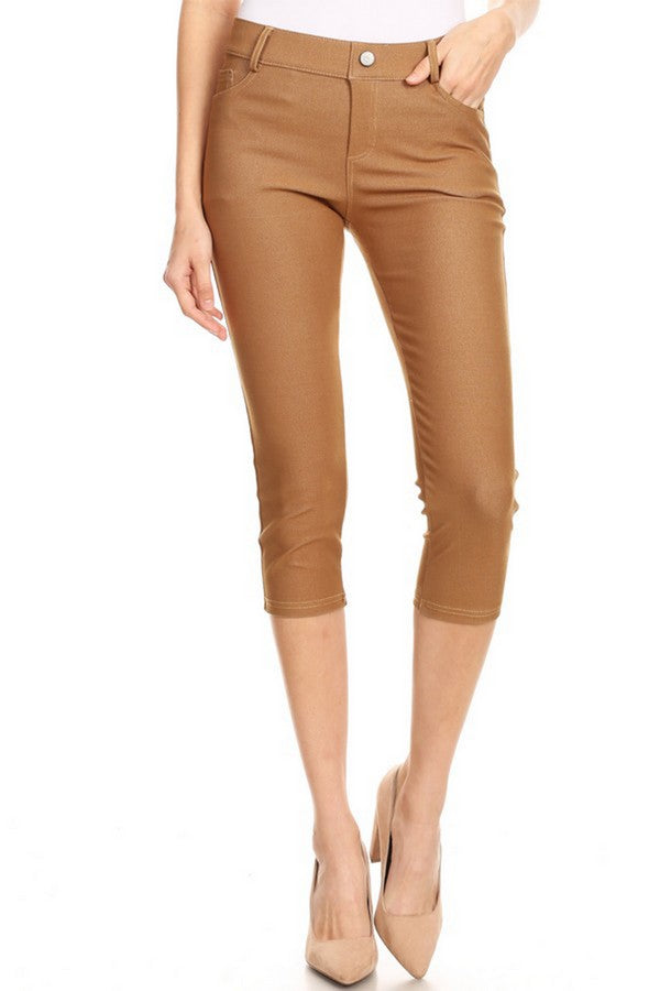 Capri- Classic Solid Skinny Jeggings