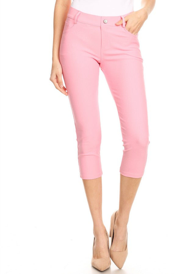 Capri- Classic Solid Skinny Jeggings