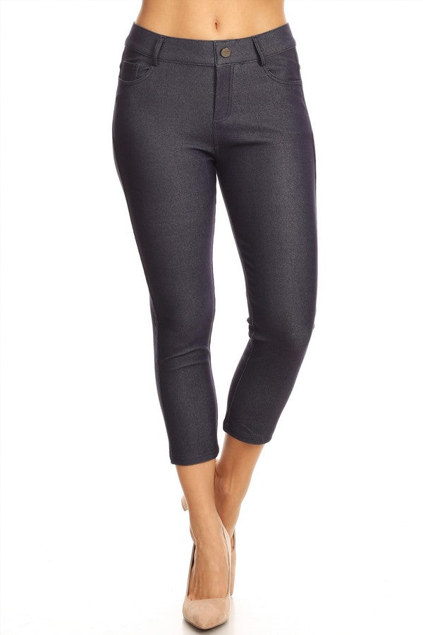 Capri- Classic Solid Skinny Jeggings