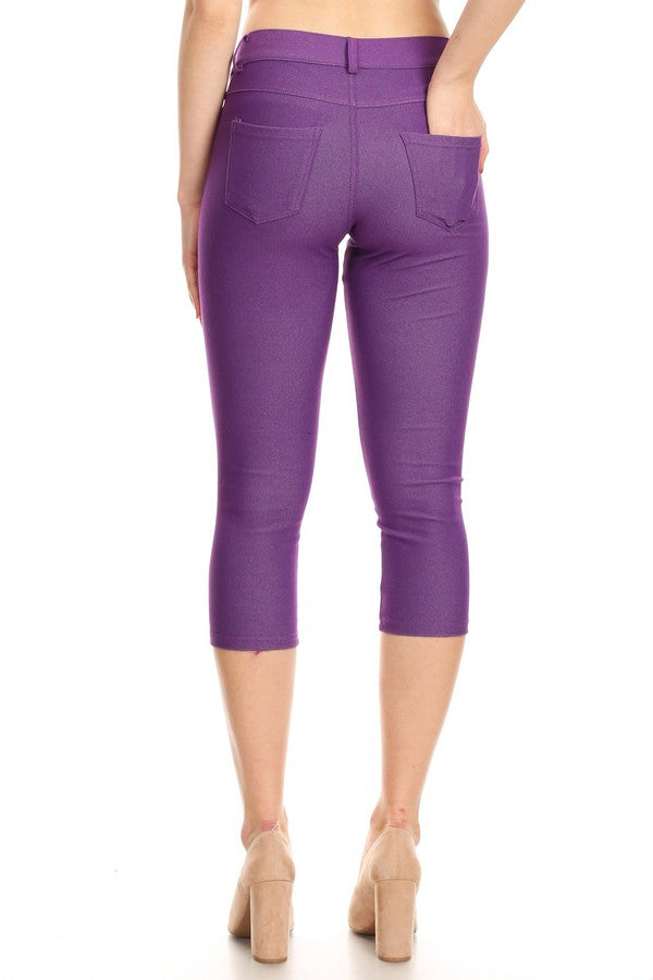 Capri- Classic Solid Skinny Jeggings