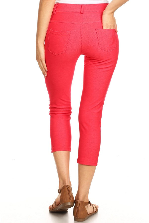 Capri- Classic Solid Skinny Jeggings