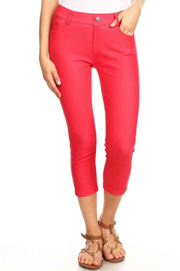 Capri- Classic Solid Skinny Jeggings