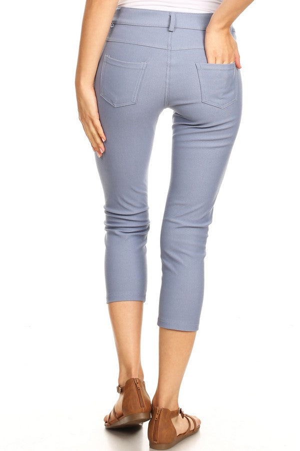 Capri- Classic Solid Skinny Jeggings