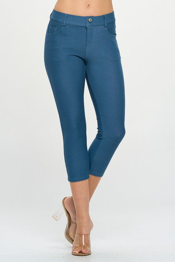 Capri- Classic Solid Skinny Jeggings