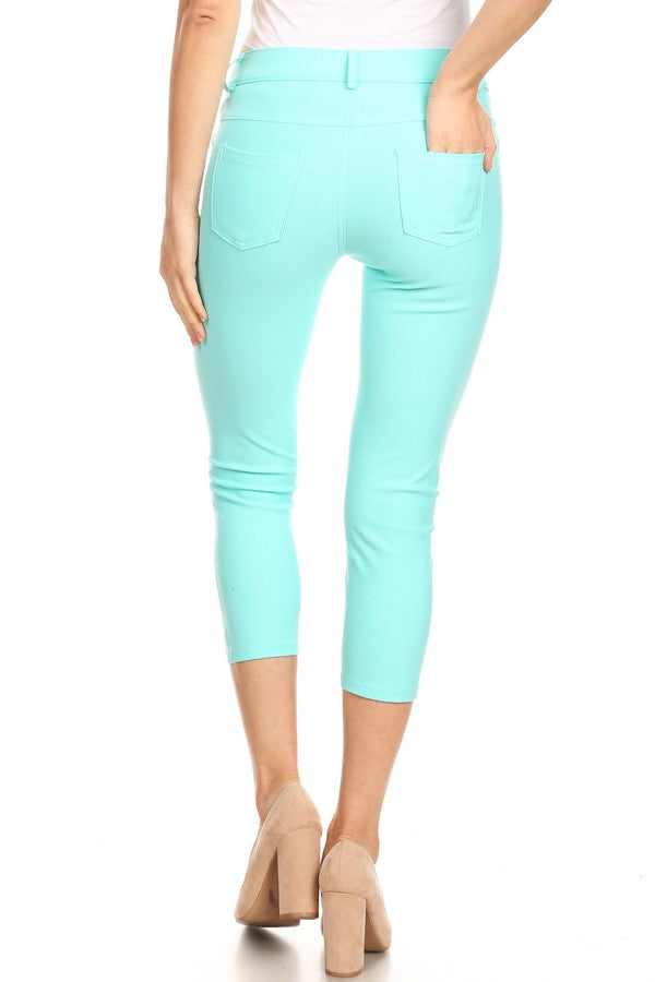 Capri- Classic Solid Skinny Jeggings