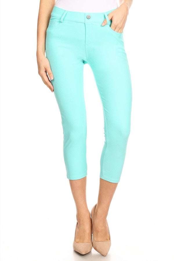 Capri- Classic Solid Skinny Jeggings