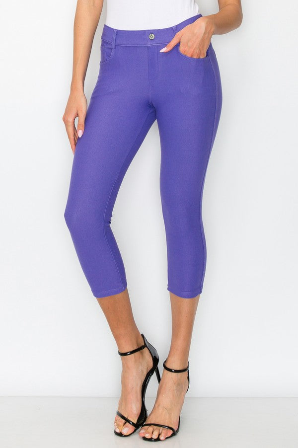 Capri- Classic Solid Skinny Jeggings