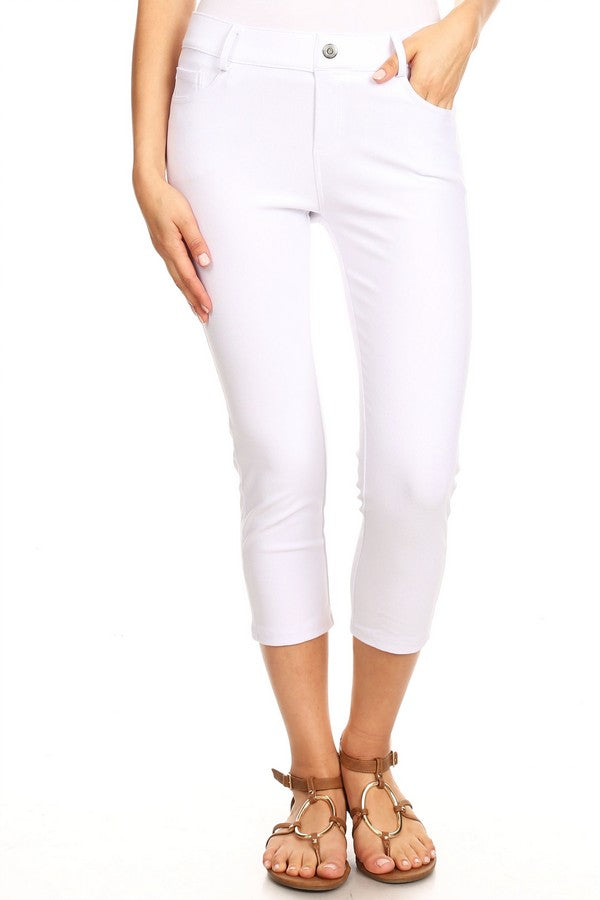 Capri- Classic Solid Skinny Jeggings