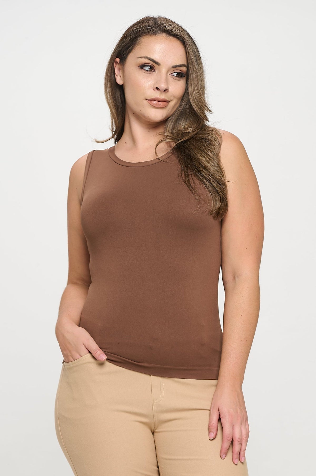 Women’s Reversible High-Low Neckline Seamless Tank