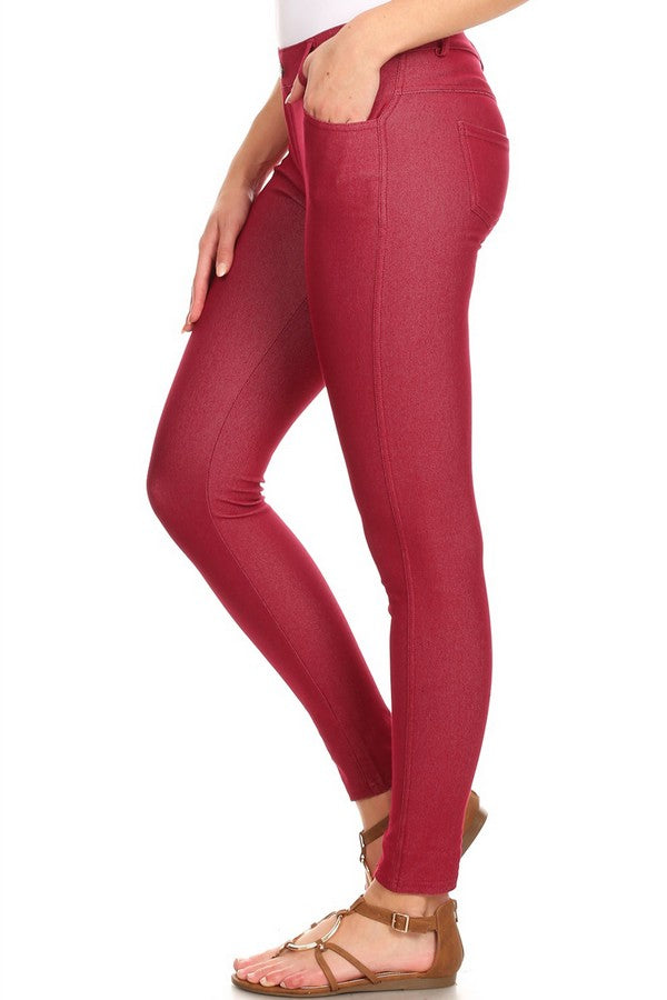 Cotton-Blend 5-Pocket Skinny Jeggings
