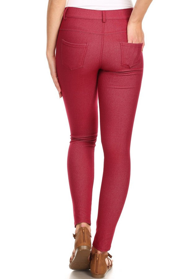 Cotton-Blend 5-Pocket Skinny Jeggings
