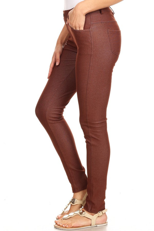 Cotton-Blend 5-Pocket Skinny Jeggings