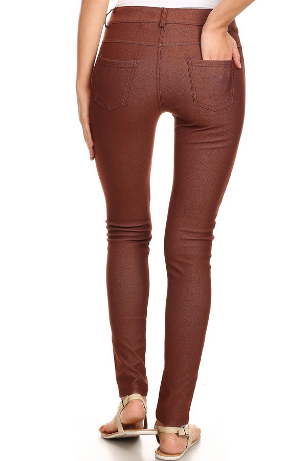 Cotton-Blend 5-Pocket Skinny Jeggings