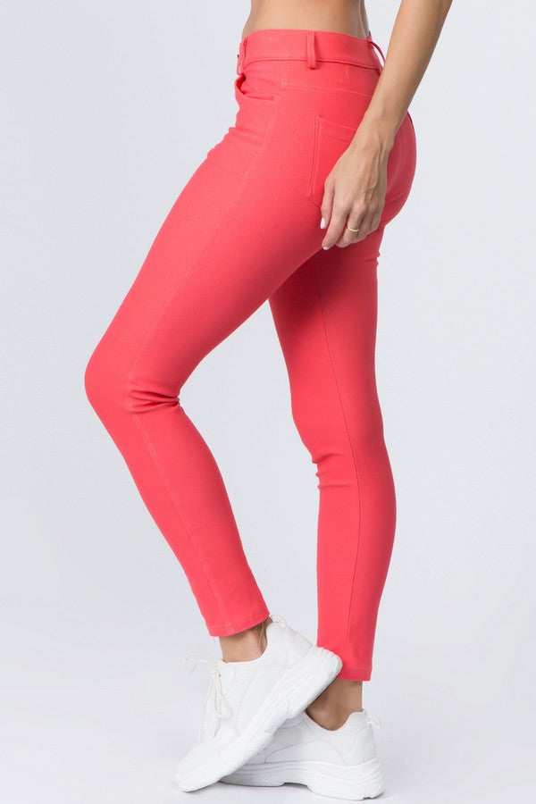 Cotton-Blend 5-Pocket Skinny Jeggings