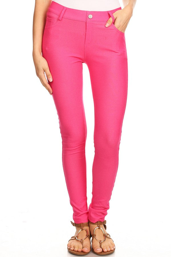 Cotton-Blend 5-Pocket Skinny Jeggings