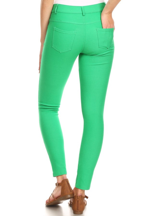 Cotton-Blend 5-Pocket Skinny Jeggings