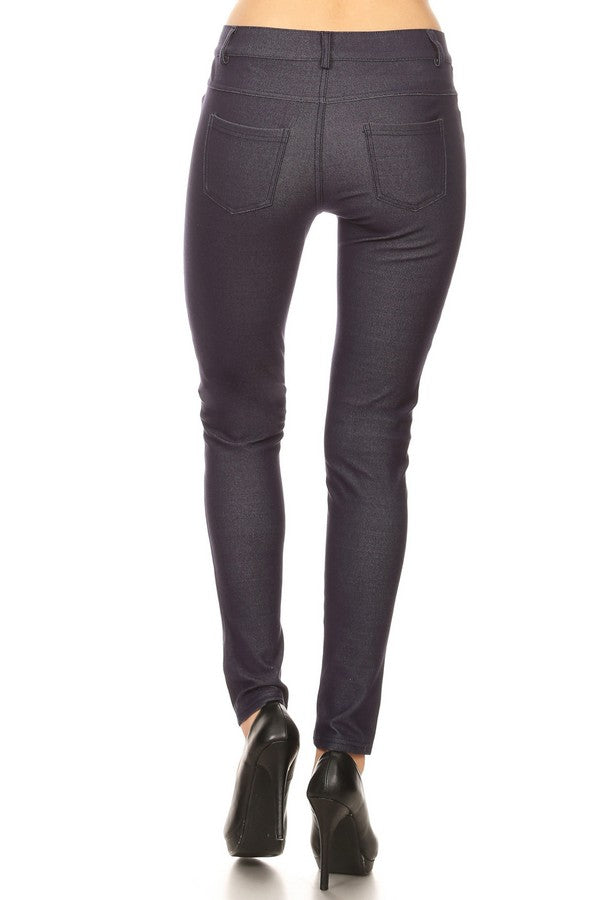 Cotton-Blend 5-Pocket Skinny Jeggings