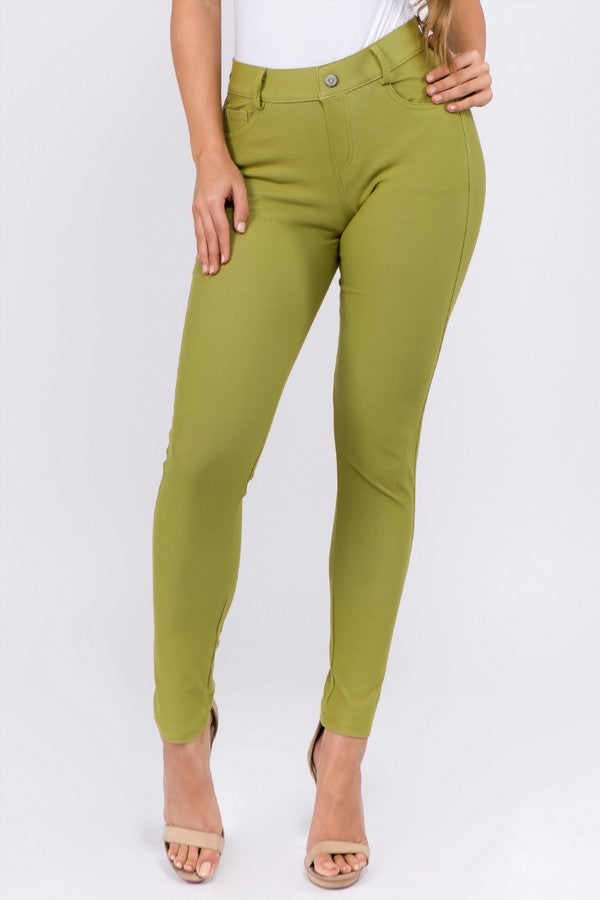 Cotton-Blend 5-Pocket Skinny Jeggings