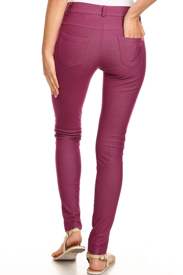 Cotton-Blend 5-Pocket Skinny Jeggings