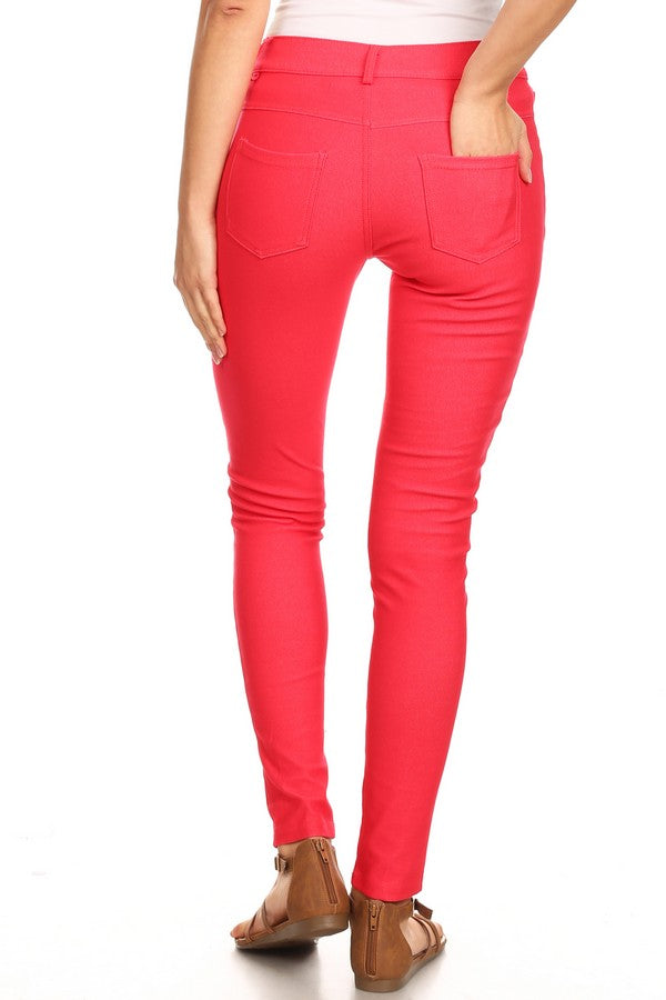 Cotton-Blend 5-Pocket Skinny Jeggings