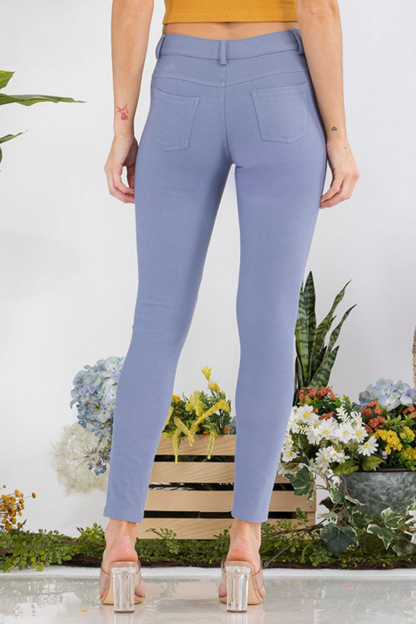 Cotton-Blend 5-Pocket Skinny Jeggings