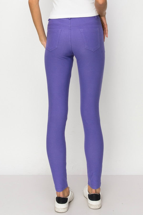 Cotton-Blend 5-Pocket Skinny Jeggings