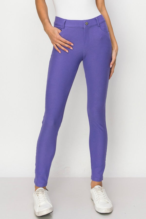 Cotton-Blend 5-Pocket Skinny Jeggings