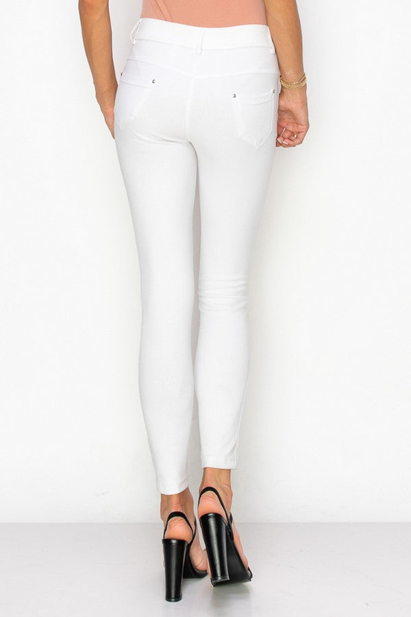 Cotton-Blend 5-Pocket Skinny Jeggings