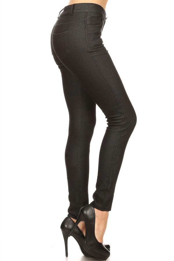 Cotton-Blend 5-Pocket Skinny Jeggings