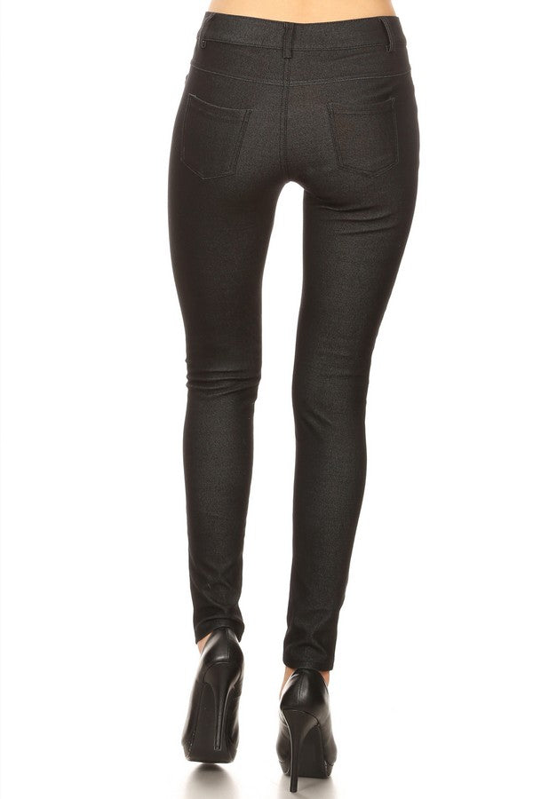 Cotton-Blend 5-Pocket Skinny Jeggings