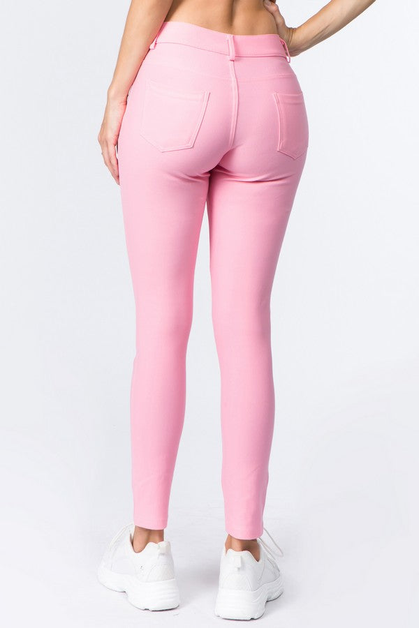 Cotton-Blend 5-Pocket Skinny Jeggings